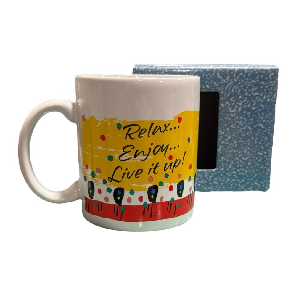 Vintage Hallmark “Relax… Enjoy… Live It Up!” Mug with Original Box – Thailand